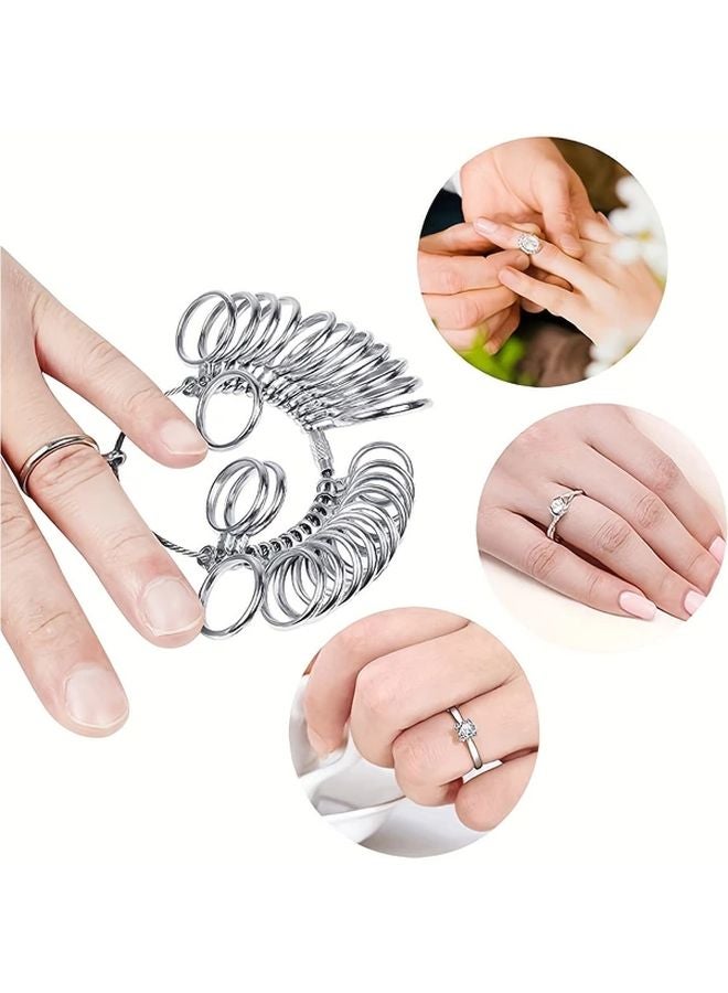 مقياس ومحدد حجم الخاتم الفولاذي الملون لصنع المجوهرات للرجال والنساء - Image 3